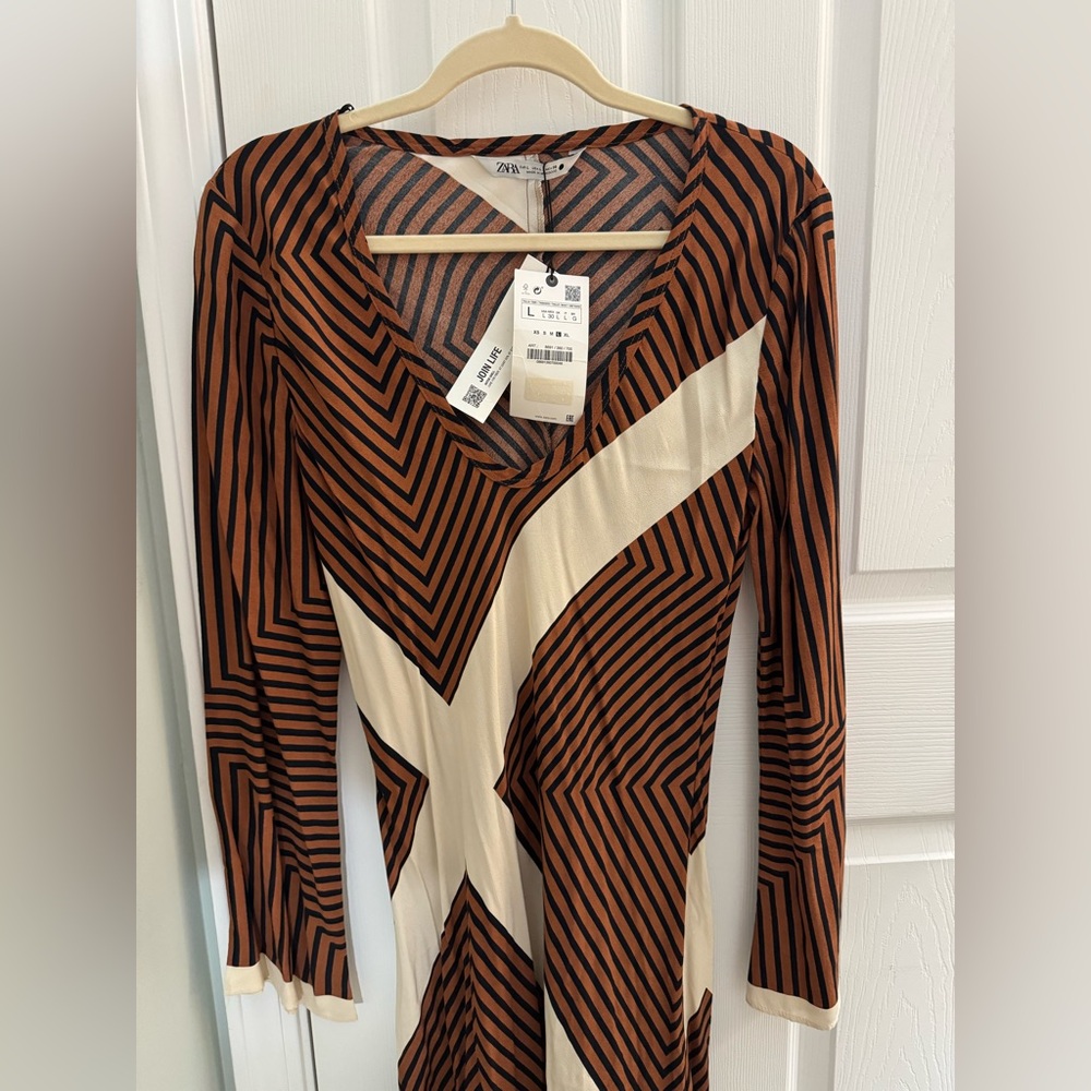 NWT Zara Striped Dress Size Large Blogger Favorite - Picture 7 of 11